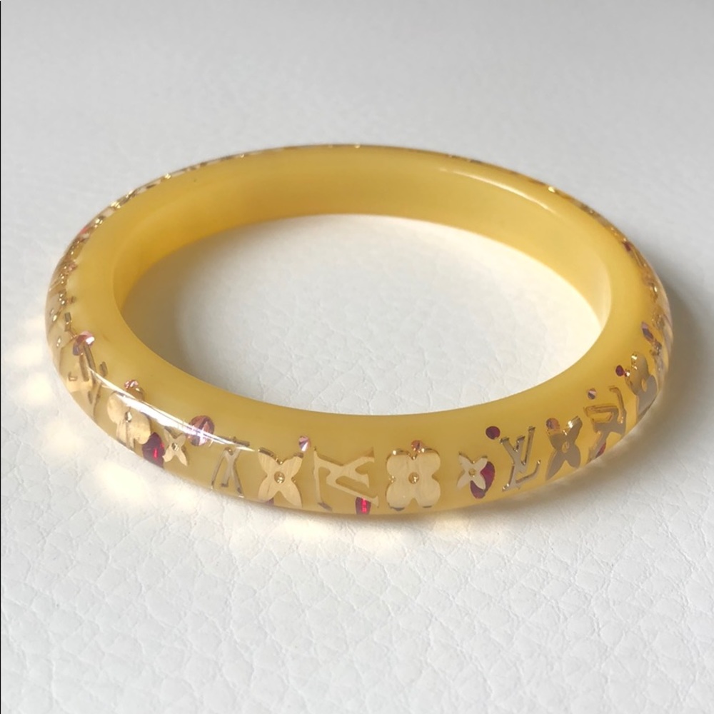 Louis Vuitton yellow resin bangle bracelet